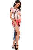 New Printed Short Sleeves Maternity Midi Dress