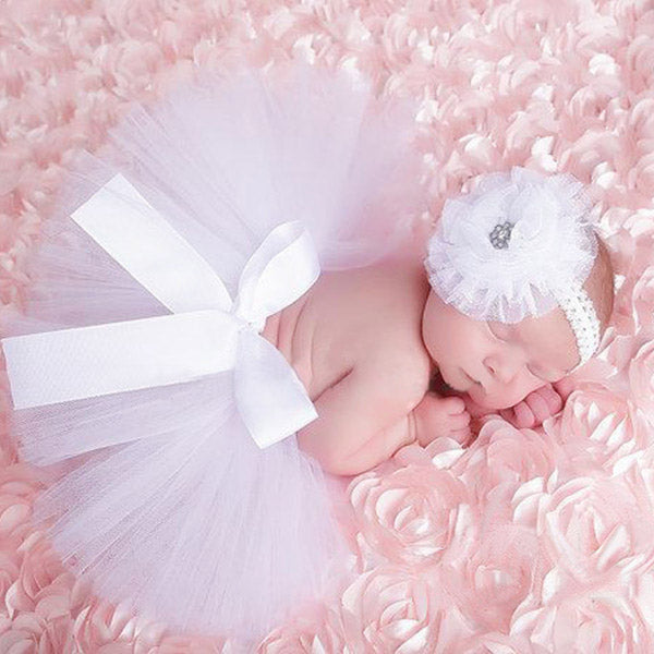 [0M-6M] Newborn Baby Girls Elegant Lace Tutu Photoshoots Suit