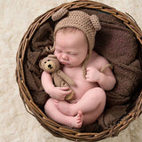 [0M-3M] Newborn Baby Photoshoot with Cute Little Bear Hat