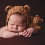 [0M-3M] Newborn Baby Photoshoot with Cute Little Bear Hat