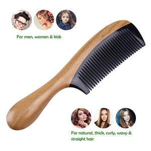 No-static Horn Wooden Hair Comb Set