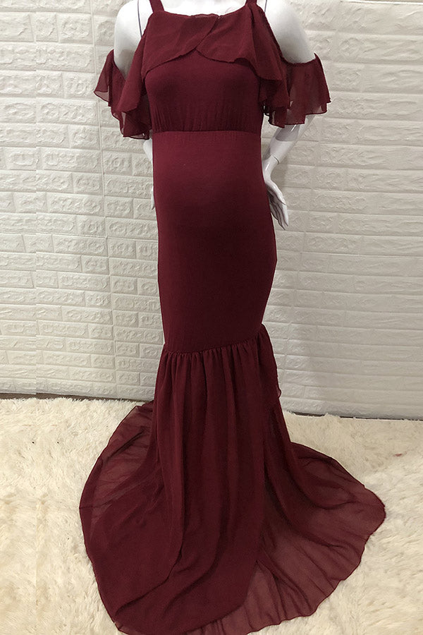 Off Shoulder Mermaid Photoshoot Maternity Gown