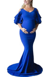 Off-the-shoulder Mermaid Maternity Photoshoot Gown