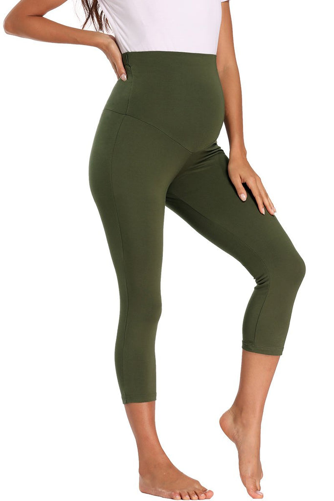 Over Bump Prenatal Yoga Activewear Maternity Leggings Dark Green / S Bottoms
