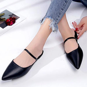 Pointed Toe Closed-toe Flat Pumps Shoes - Glamix Maternity