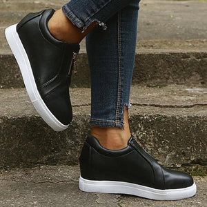 Patent Leather Zipper Decor Flats - Glamix Maternity