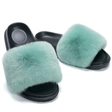 Fluffy Open-toe Flats Slippers - Glamix Maternity