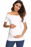 Pregnancy Ruched Off The Shoulder Maternity Top