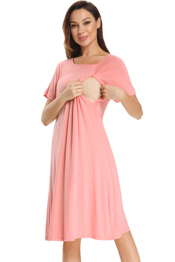 Pregnancy Snap Button Breastfeeding Sleep Nightgown – Glamix Maternity