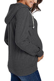 Pregnancy Drawstring Zipper Maternity Hoodie