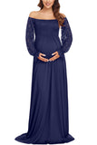Pregnant Off-Shoulder Maxi Dress For Maternity Photoshoot