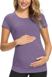 Prenatal Yoga Short Sleeves  Pregnancy Tops Maternity Tee