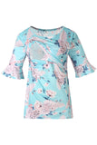 Printed Fashion Casual Breastfeeding Short Sleeve Top