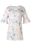 Printed Fashion Casual Breastfeeding Short Sleeve Top