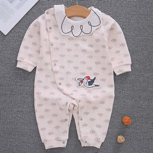 [3M-18M] Printed Long-Sleeved Newborn Baby Thicken Romper