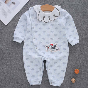 [3M-18M] Printed Long-Sleeved Newborn Baby Thicken Romper