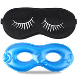 White Pure Silk Sleep Mask +Reusable Therapy SPA Gel Eye Mask Set