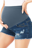 Ripped Maternity Denim Shorts Pregnancy Short Pants