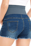 Ripped Maternity Denim Shorts Pregnancy Short Pants