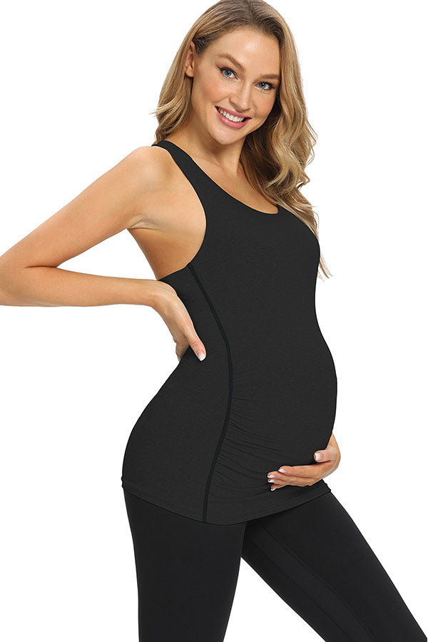 Ruched Prenatal Yoga Top Maternity Tank Tee