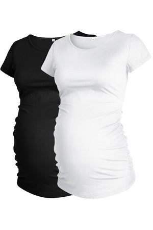 2-Pack Ruched Scoop T-Shirt Maternity Tops