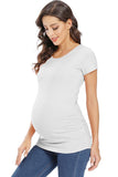 Scoop Maternity T-Shirt With Short Sleeves