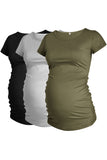 3-Pack Scoop Pregnancy T-Shirt Trendy Maternity Tops