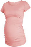 Scoop Maternity T-Shirt With Short Sleeves Pink / S Tops
