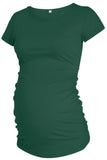 Scoop Maternity T-Shirt With Short Sleeves Dark Green / S Tops