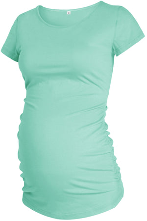 2 Packs T-Shirt Ruched Maternity Tops With Short Sleeves