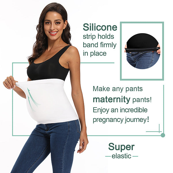 Seamless Non-slip Maternity Belly Band With Pants Extender