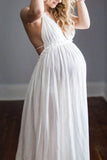 Sexy Plus Size Backless Maternity Maxi Midi Dress