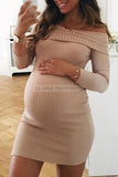 Sexy Bodycon Off-the-shoulder Short Maternity Dress