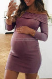 Sexy Bodycon Off-the-shoulder Short Maternity Dress