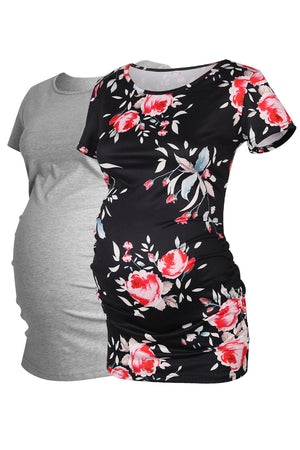 Short Sleeves 2 Packs T-Shirt Basic Maternity Tops
