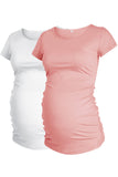 Side Ruched 2 Pack T-Shirt Basic Maternity Tops