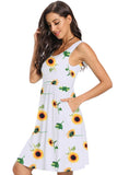 Sleeveless Bateau Neckline Sunflower Nursing Tank Dress