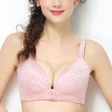 Snap Button Lace Overlay Maternity and Nursing Bra