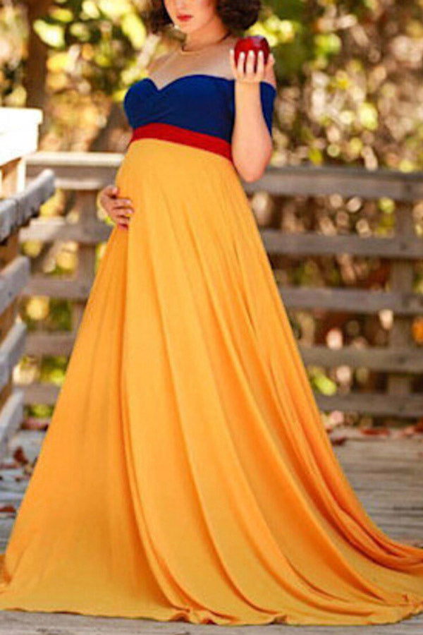 Off Shoulder Long Dress Gown For Maternity Photoshoot