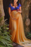 Off Shoulder Long Dress Vintage Maternity Photoshoot Gown