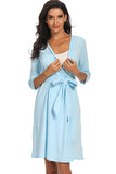 Soft Labor Delivery Robe Maternity Nursing Dress Pajamas