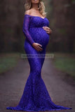 Soft Lace Off-the-shoulder Maternity Mermaid Dress