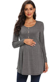 Soft Maternity Buttoned Shirt Ruched Maternity Top