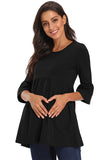 Soft Peplum Bell Sleeves Maternity Shirt