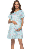 Soft Short Sleeves Maternity Printed Short Dress