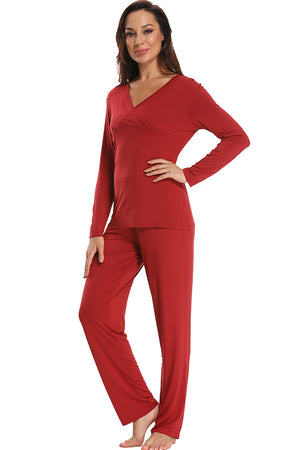 Soft Two Pieces Maternity Pajamas Women Nightwear Set