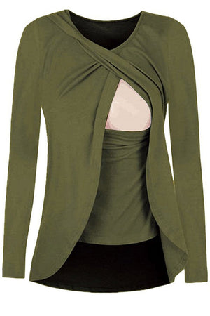 Soft Women Nursing Top Breastfeeding Cardigan