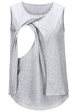 Solid Color Breastfeeding Vest Pajamas Comfortable Loose Top