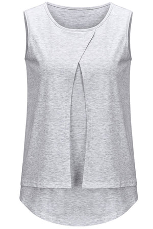 Solid Color Breastfeeding Vest Pajamas Comfortable Loose Top