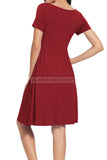 Solid Short Sleeves Maternity & Nursing Dress